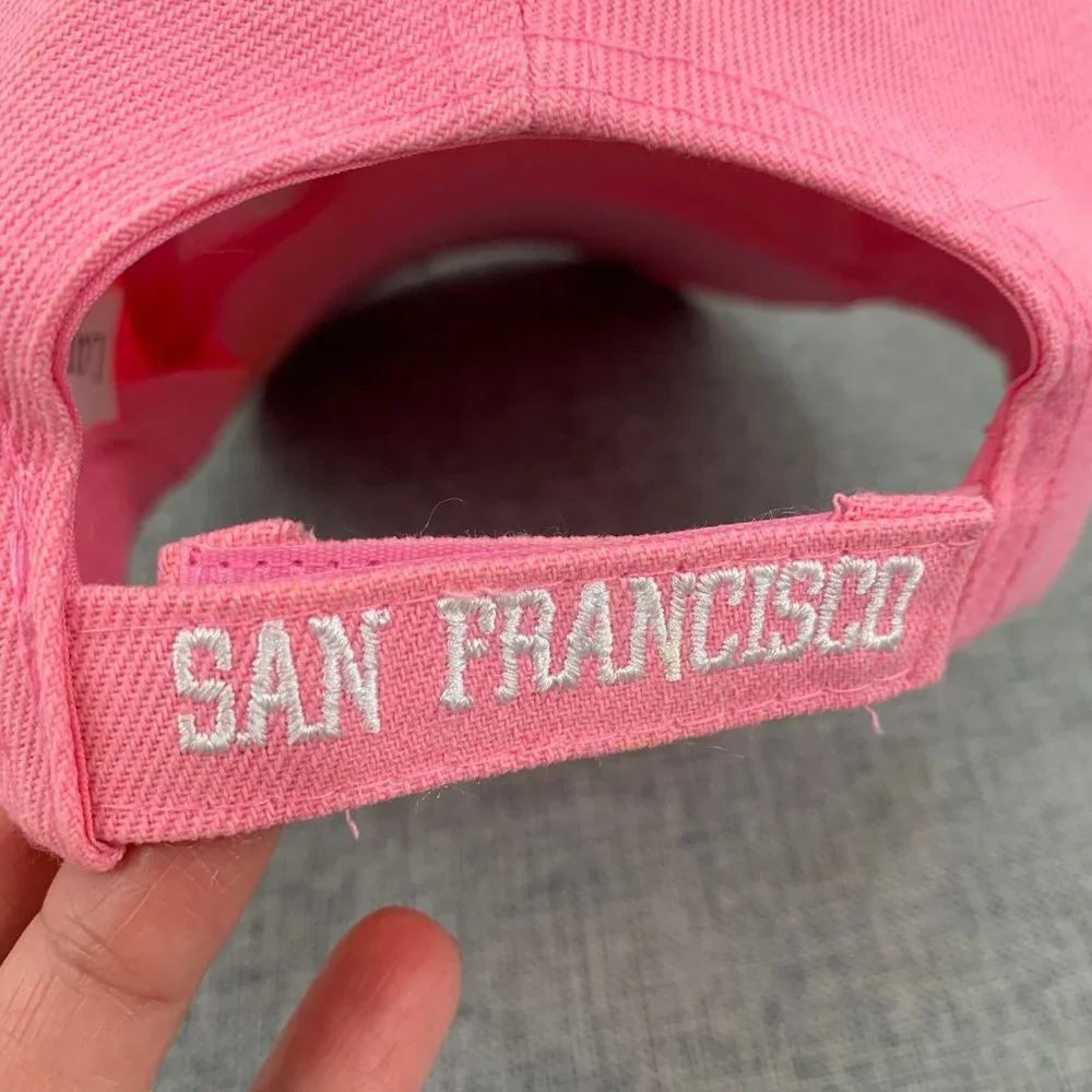 San Francisco Pink Baseball‎ Cap Embroidered Adjustable Strap Hat Acrylic